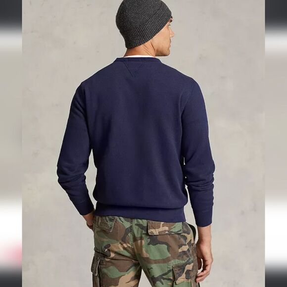 New Ralph Lauren Fleece Crewneck Mens Classic Sweatshirt Navy Size XXL 2XL - Picture 2 of 12